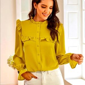 Brand new mustard colored blouse
